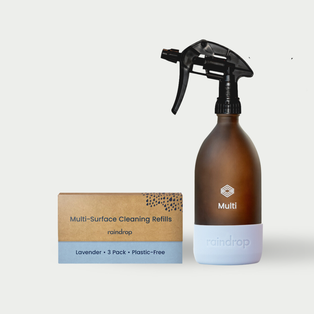 Plastic Free Multi Surface Spray Bottle For Life and Three Refills