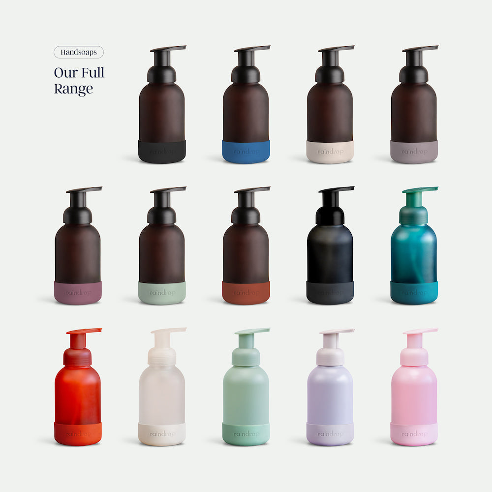 Our refillable foaming soap dispenser range of colours
